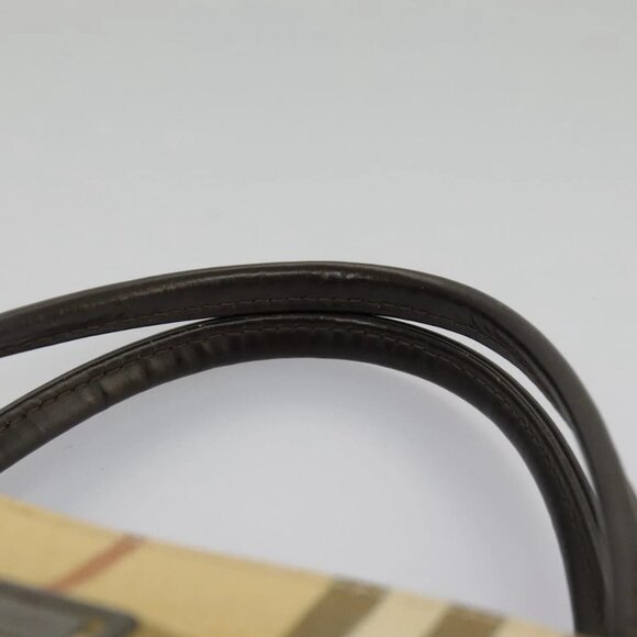 BURBERRY Nova Check Tote Bag PVC Beige Auth 97067 - Picture 9 of 16